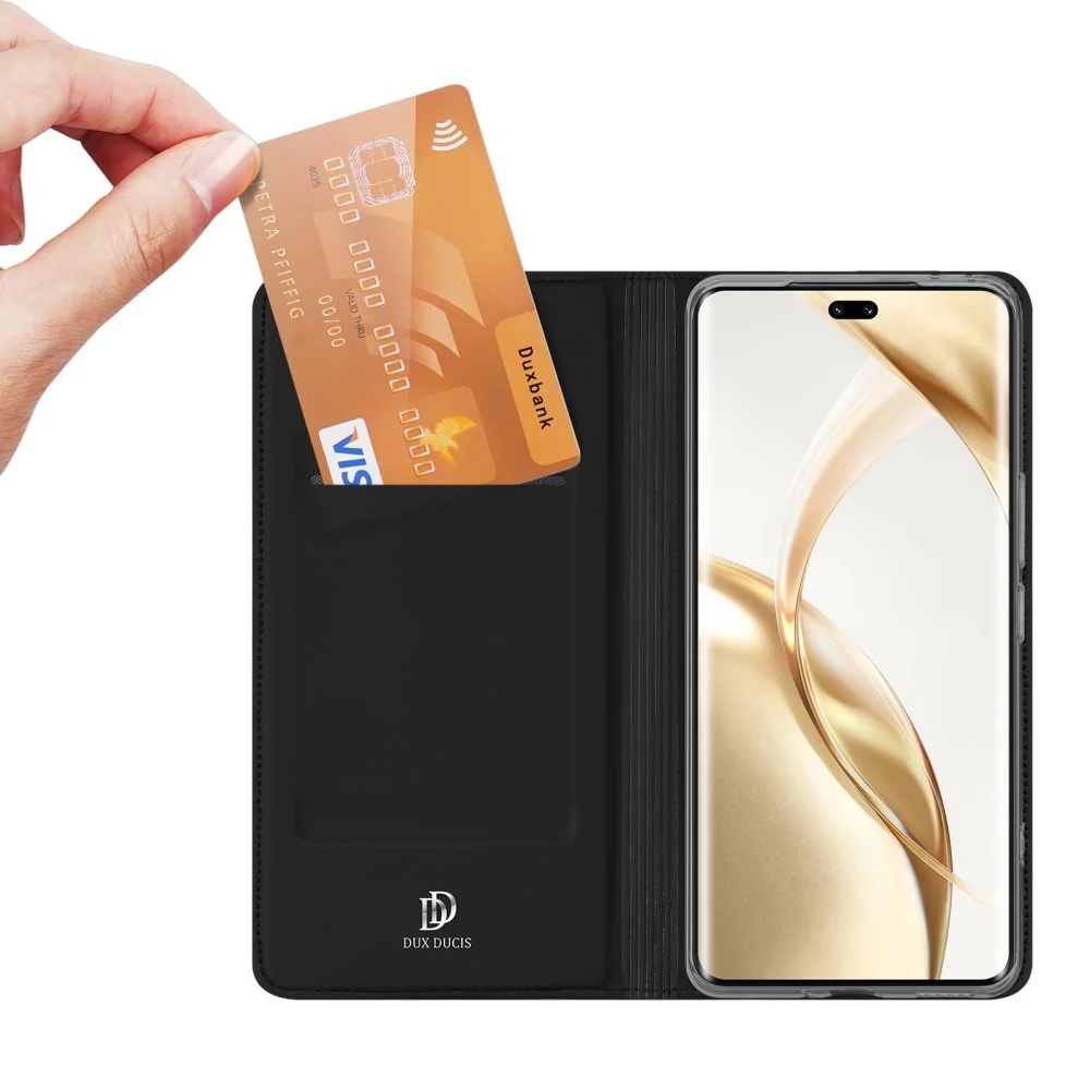Dux Ducis Skin Pro Honor 200 Pro Hoesje Portemonnee Zwart afbeelding 2