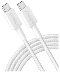 Anker 322 (60W) Gevlochten USB-C naar USB-C Kabel 3M Wit