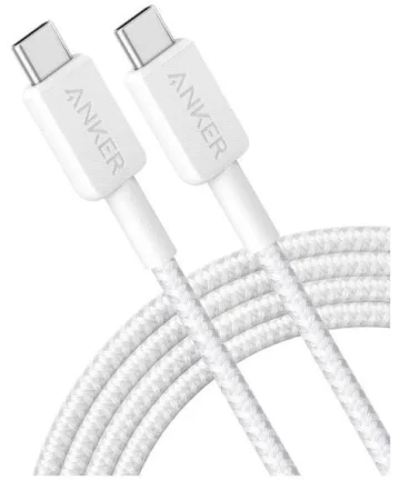 Anker 322 (60W) Gevlochten USB-C naar USB-C Kabel 3M Wit Kabels