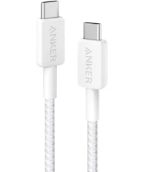 Anker 322 (60W) Gevlochten USB-C naar USB-C Kabel 1.8M Wit