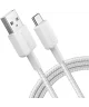 Anker 322 Gevlochten USB-A naar USB-C 15W Kabel 1.8M Wit