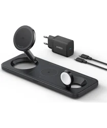 Anker MagGo Qi2 15W Draadloze MagSafe Oplader iPhone/AirPods/Watch Zwart