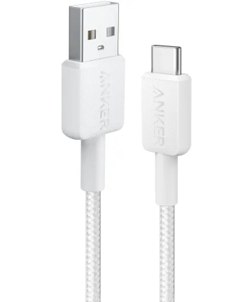 Anker 322 Gevlochten USB-A naar USB-C Kabel 0.9M Wit Kabels