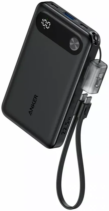 Anker (22.5W) USB-A en 2x USB-C Power Delivery Powerbank 10.000 mAh Zwart afbeelding 1
