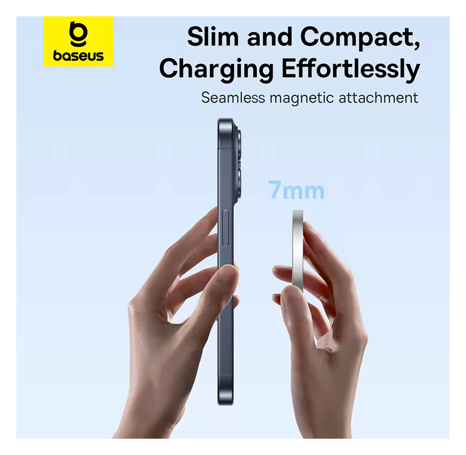 Baseus Simple Mini4 Air Qi2 MagSafe Draadloze Oplader 15W Zilver afbeelding 3