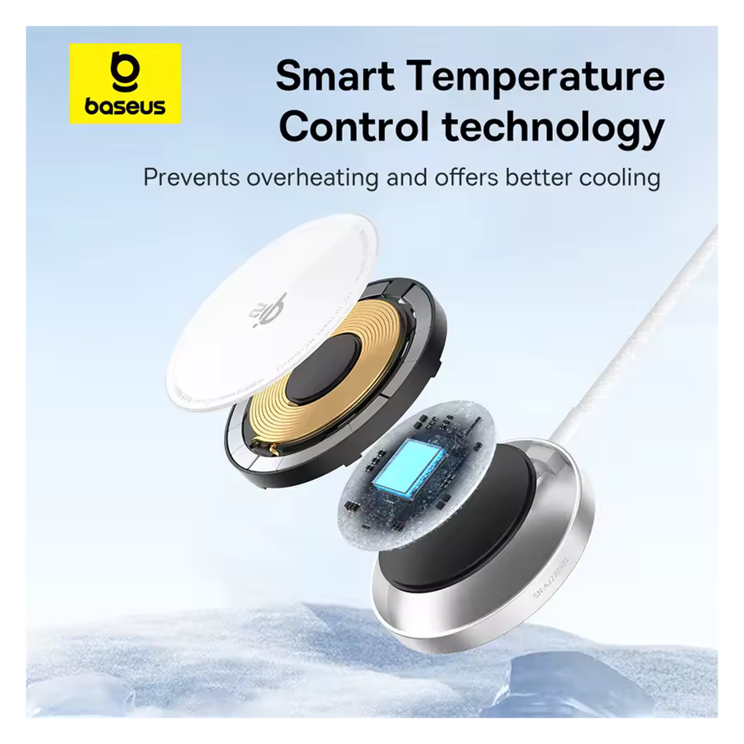 Baseus Simple Mini4 Air Qi2 MagSafe Draadloze Oplader 15W Zilver afbeelding 6