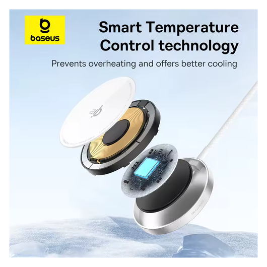 Baseus Simple Mini4 Air Qi2 MagSafe Draadloze Oplader 15W Zilver afbeelding 6