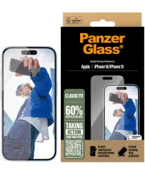 PanzerGlass Classic Fit Apple iPhone 16 / 15 Screen Protector Tempered Glass