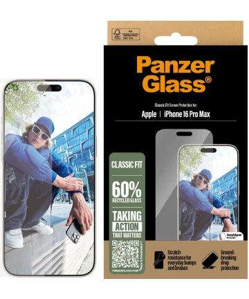 PanzerGlass Classic Fit Apple iPhone 16 Pro Max Screen Protector Tempered Glass Screen Protectors