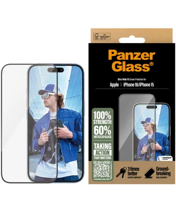 PanzerGlass Ultra-Wide Apple iPhone 16 / 15 Screen Protector Screen Protectors