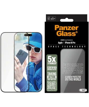 PanzerGlass Ceramic Ultra-Wide Fit Apple iPhone 16 Pro Screen Protector Screen Protectors