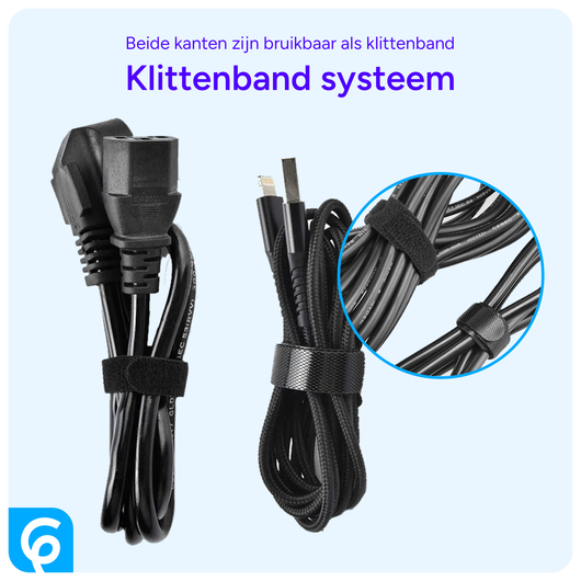 10 Pack Herbruikbare Kabelbinders Klittenband Kabels Opbergen Zwart afbeelding 4