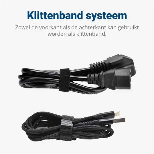10 Pack Herbruikbare Kabelbinders Klittenband Kabels Opbergen Zwart afbeelding 6