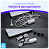 10 Pack Herbruikbare Kabelbinders Klittenband Kabels Opbergen Zwart afbeelding 3