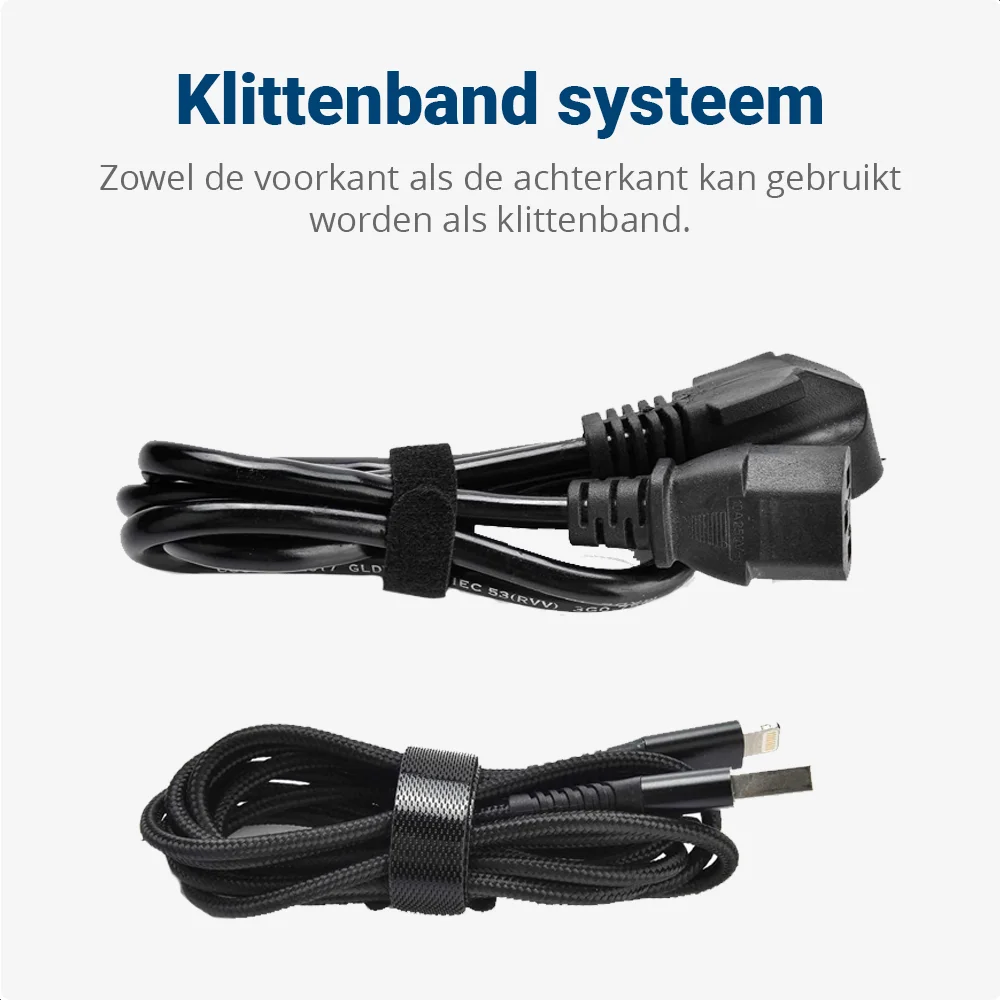 50 Pack Herbruikbare Kabelbinders Klittenband Kabels Opbergen Zwart afbeelding 8