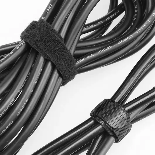 50 Pack Herbruikbare Kabelbinders Klittenband Kabels Opbergen Zwart afbeelding 6