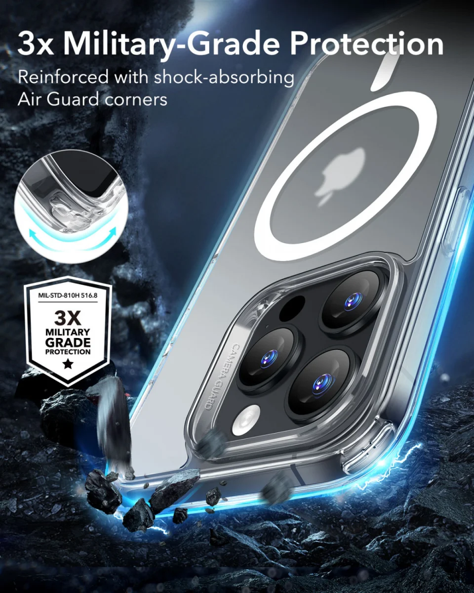 ESR Classic Hybrid Apple iPhone 16 Pro Hoesje MagSafe Frosted Transparant afbeelding 2