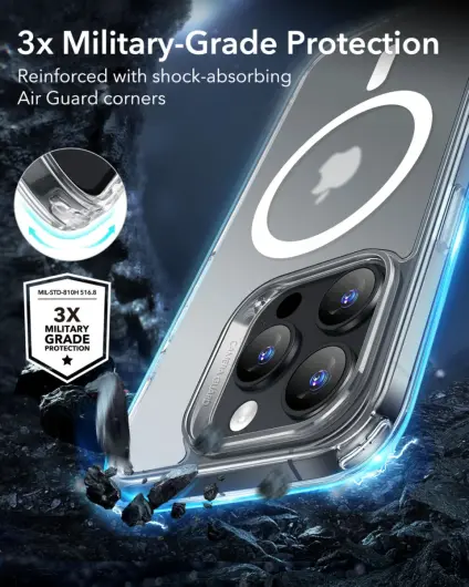 ESR Classic Hybrid Apple iPhone 16 Pro Hoesje MagSafe Frosted Transparant afbeelding 2
