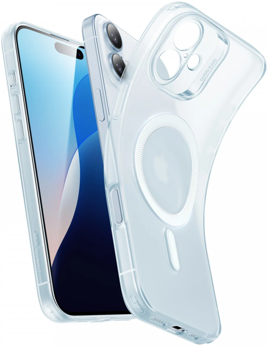 ESR Zero Clear HaloLock Apple iPhone 16 Hoesje MagSafe Frosted Blauw afbeelding 1