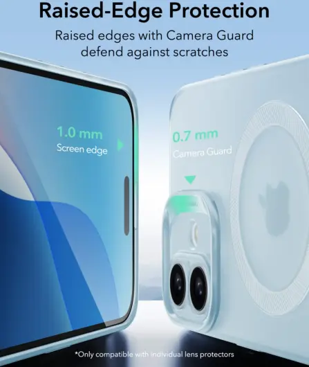 ESR Zero Clear HaloLock Apple iPhone 16 Hoesje MagSafe Frosted Blauw afbeelding 6