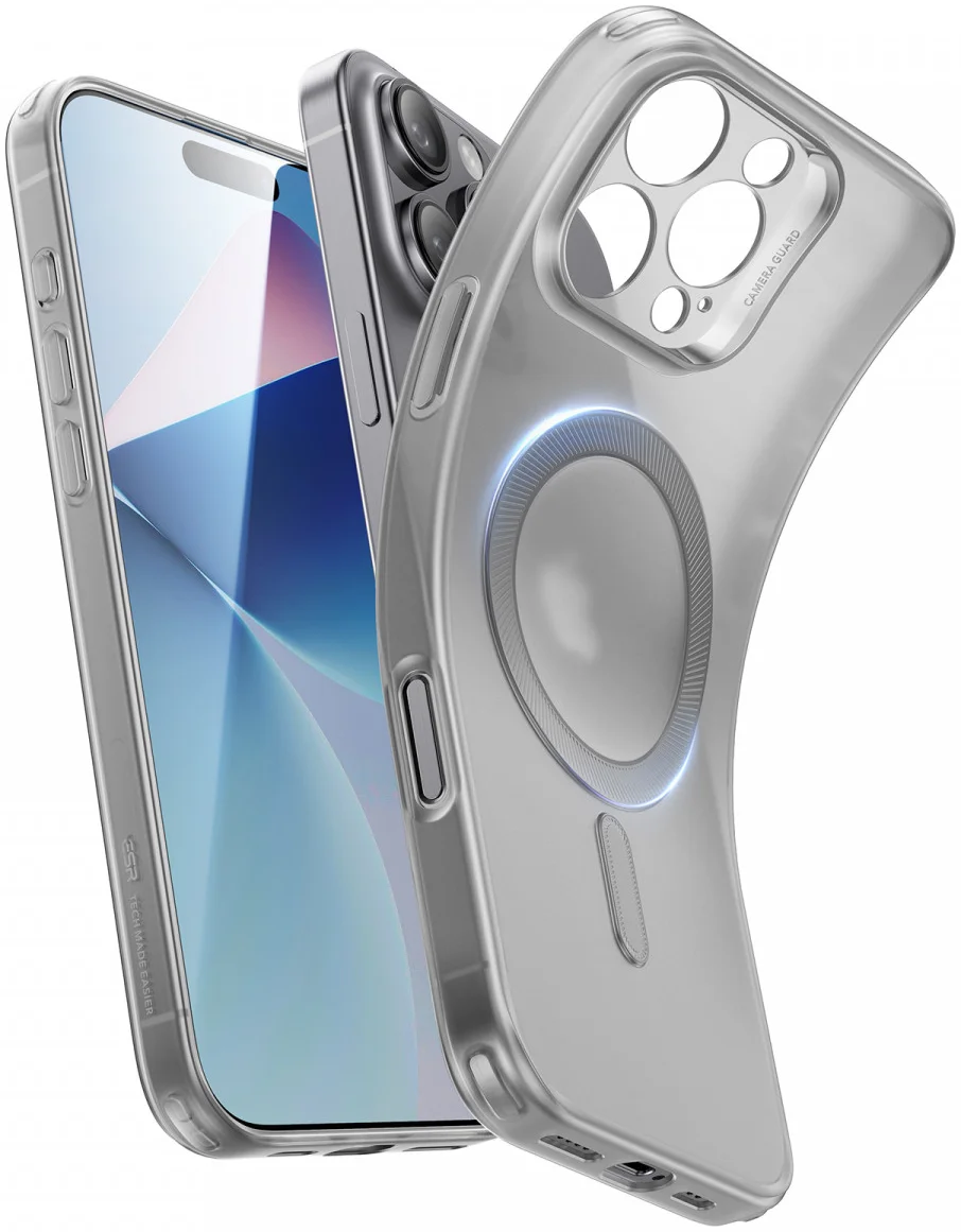 ESR Zero Clear HaloLock Apple iPhone 16 Pro Max Hoesje MagSafe Frosted Grijs afbeelding 1