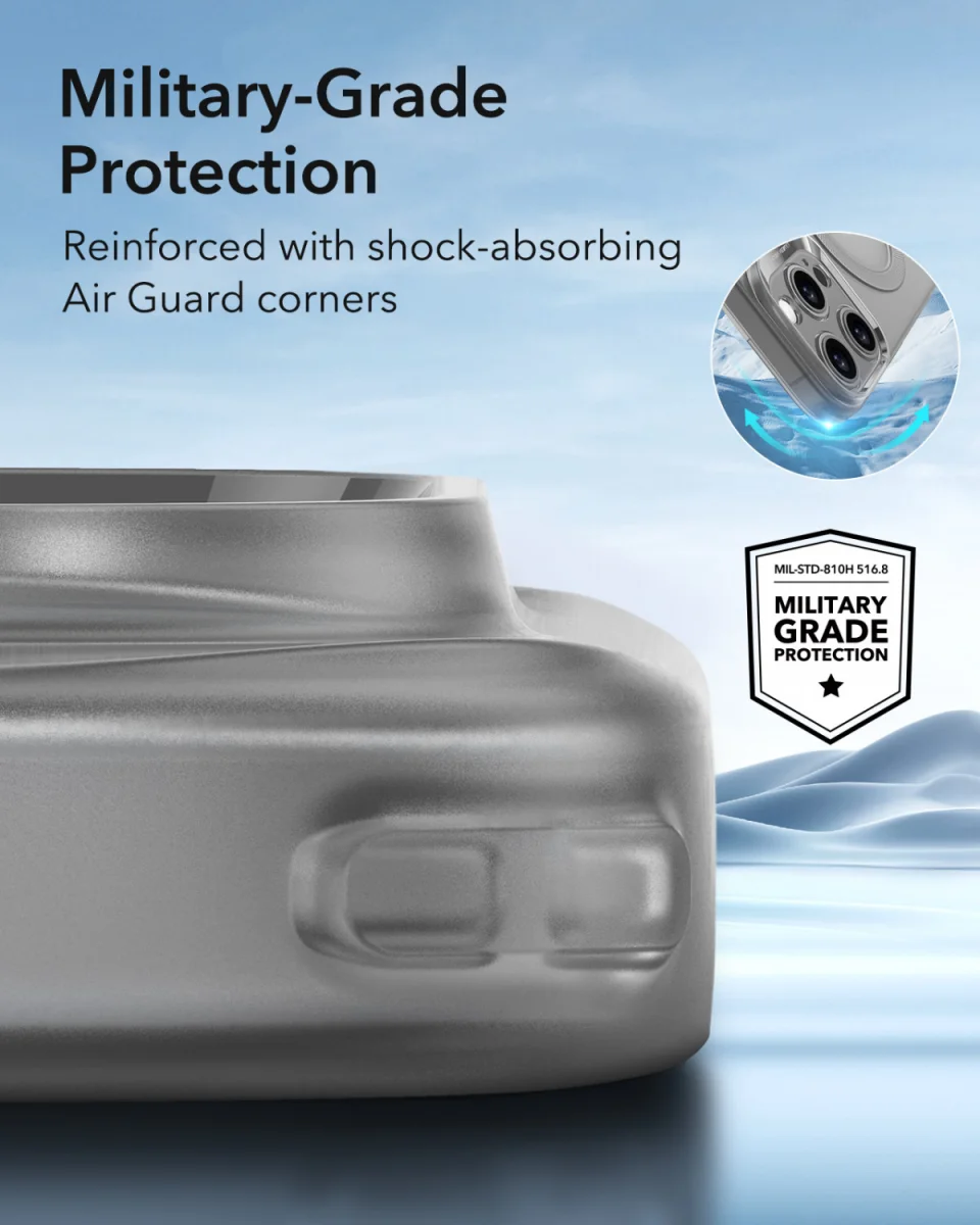 ESR Zero Clear HaloLock Apple iPhone 16 Pro Max Hoesje MagSafe Frosted Grijs afbeelding 4