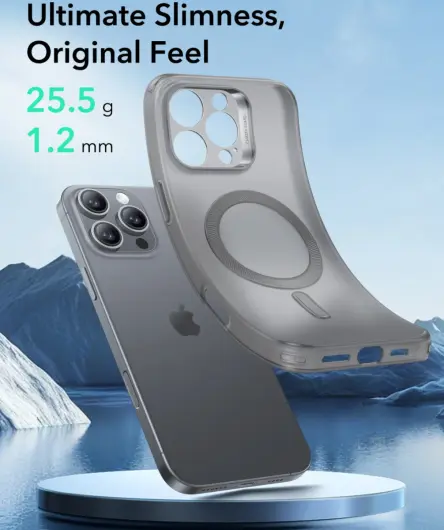 ESR Zero Clear HaloLock Apple iPhone 16 Pro Max Hoesje MagSafe Frosted Grijs afbeelding 2