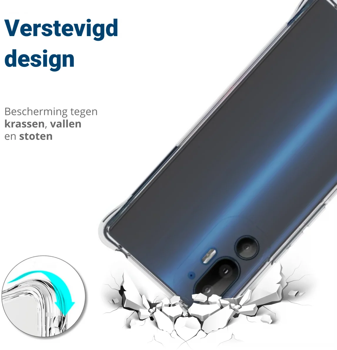 HTC U24 Pro Hoesje Schokbestendig en Dun TPU Back Cover Transparant afbeelding 2
