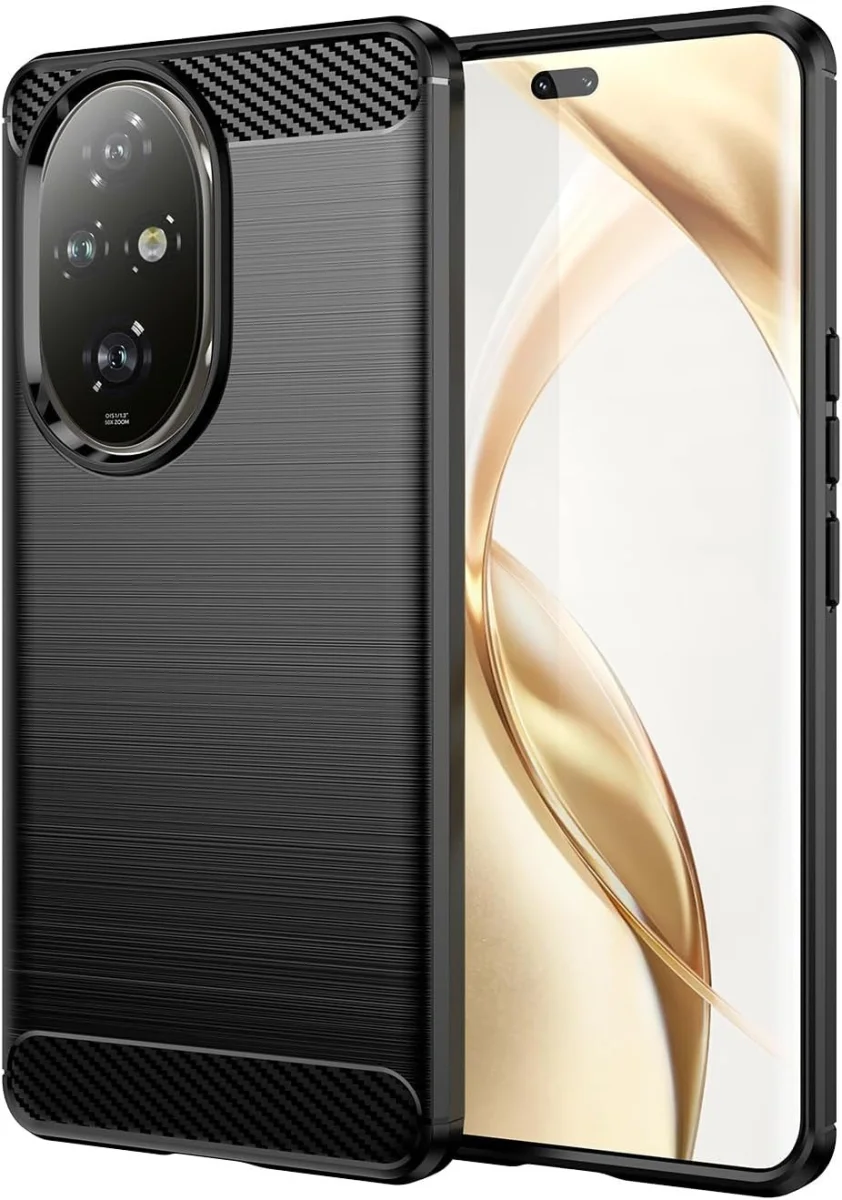 Honor 200 Hoesje Geborsteld TPU Flexibele Back Cover Zwart afbeelding 1