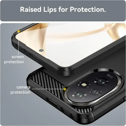 Honor 200 Hoesje Geborsteld TPU Flexibele Back Cover Zwart afbeelding 5