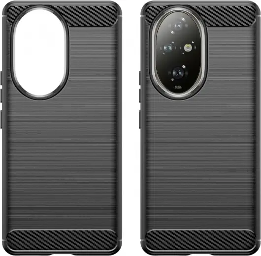 Honor 200 Pro Hoesje Geborsteld TPU Flexibele Back Cover Zwart afbeelding 2