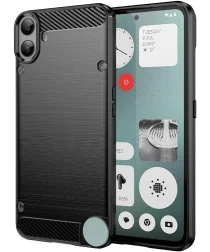 Nothing CMF Phone 1 Hoesje Geborsteld TPU Flexibele Back Cover Zwart