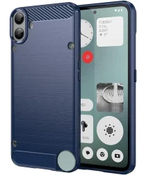 Nothing CMF Phone 1 Hoesje Geborsteld TPU Flexibele Back Cover Blauw