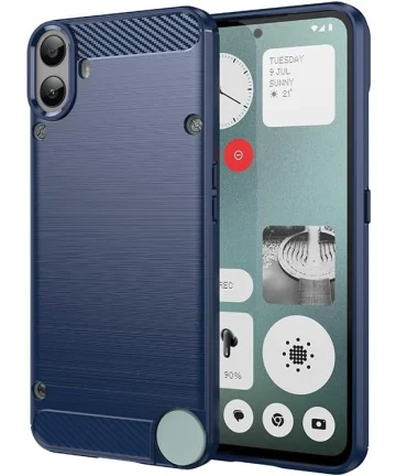 Nothing CMF Phone 1 Hoesje Geborsteld TPU Flexibele Back Cover Blauw Hoesjes