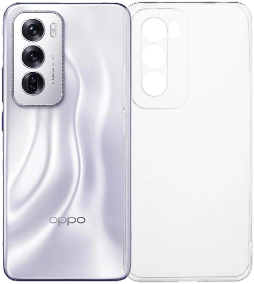 Oppo Reno 12 Hoesje Dun TPU Back Cover Transparant afbeelding 1