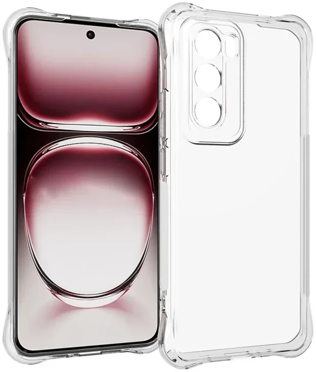 Oppo Reno 12 Hoesje Schokbestendig en Dun TPU Back Cover Transparant afbeelding 1