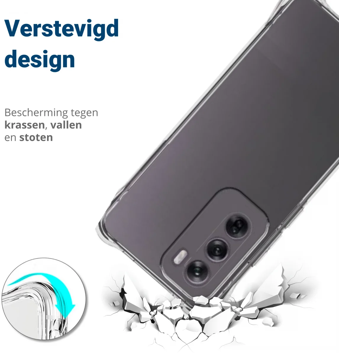 Oppo Reno 12 Hoesje Schokbestendig en Dun TPU Back Cover Transparant afbeelding 2