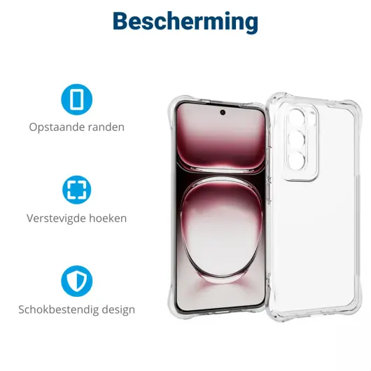 Oppo Reno 12 Hoesje Schokbestendig en Dun TPU Back Cover Transparant afbeelding 4