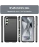 Samsung Galaxy S24 FE Hoesje Geborsteld TPU Flexibele Back Cover Zwart