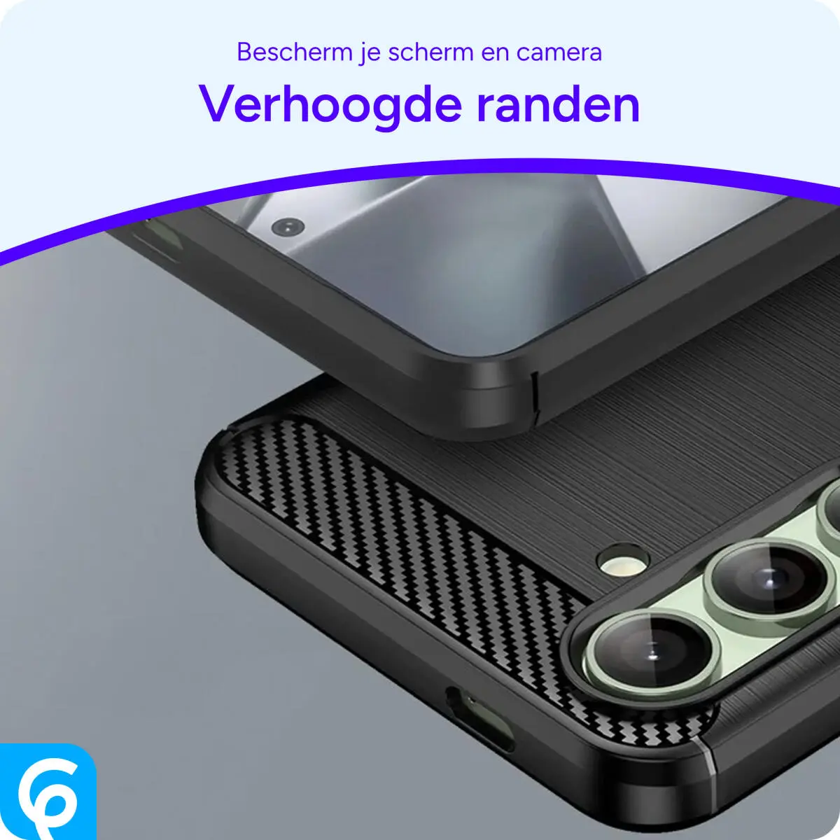 Samsung Galaxy S24 FE Hoesje Geborsteld TPU Flexibele Back Cover Zwart afbeelding 6
