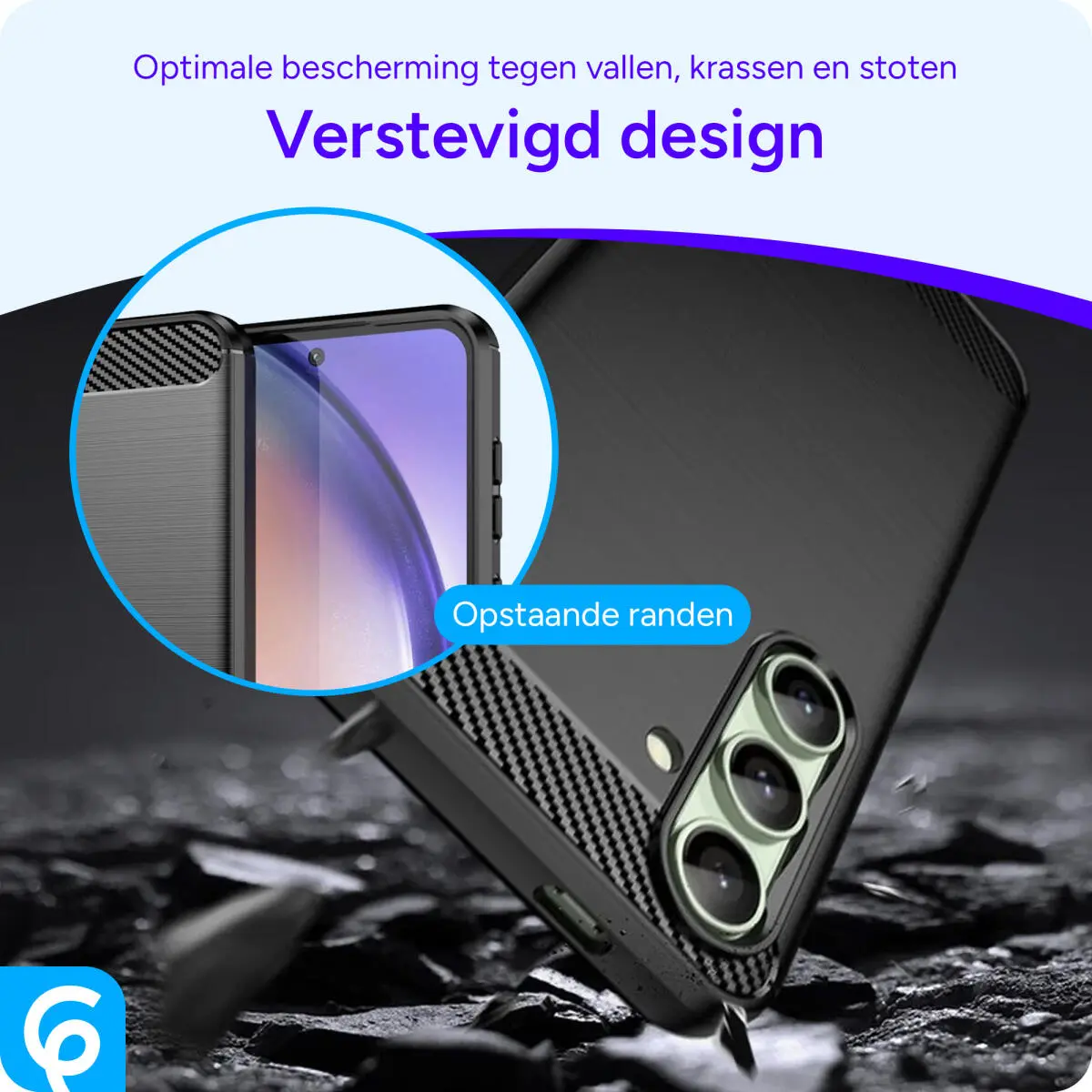 Samsung Galaxy S24 FE Hoesje Geborsteld TPU Flexibele Back Cover Zwart afbeelding 4