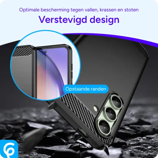 Samsung Galaxy S24 FE Hoesje Geborsteld TPU Flexibele Back Cover Zwart afbeelding 4