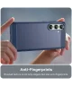 Samsung Galaxy S24 FE Hoesje Geborsteld TPU Flexibele Back Cover Blauw