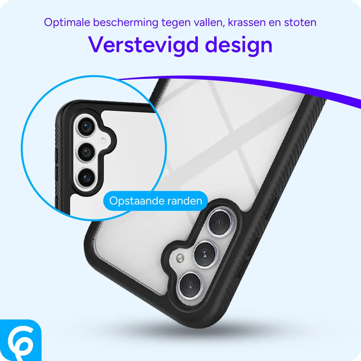 Samsung Galaxy S24 FE Hoesje Full Protect 360° Cover Hybride Zwart afbeelding 2