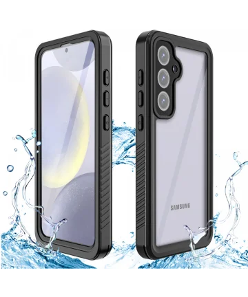 SBG Samsung Galaxy S24 FE Waterdicht Hoesje Schokbestendig Transparant/Zwart Hoesjes