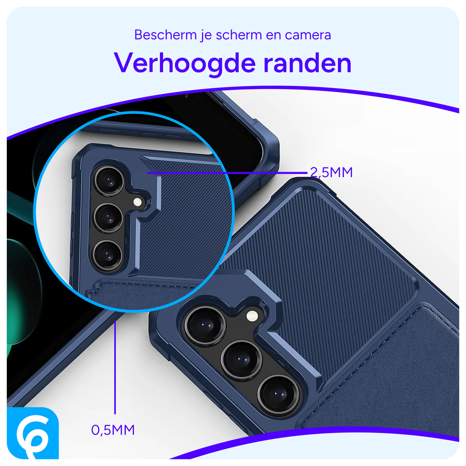 Samsung Galaxy S24 FE 3 in 1 Back Cover Portemonnee Hoesje Blauw afbeelding 5