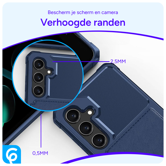 Samsung Galaxy S24 FE 3 in 1 Back Cover Portemonnee Hoesje Blauw afbeelding 5