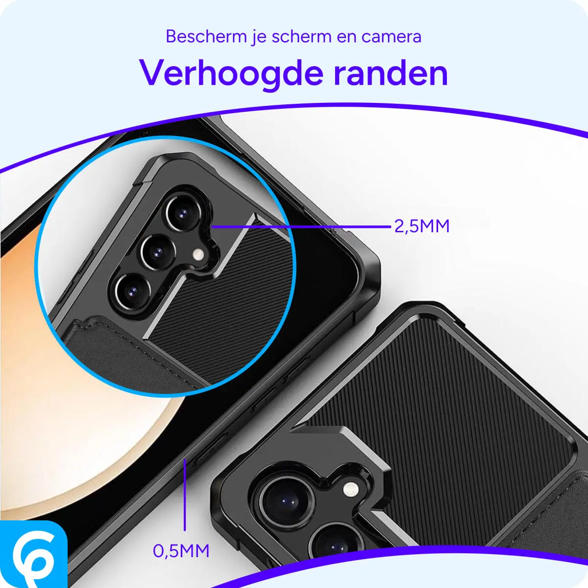 Samsung Galaxy S24 FE 3 in 1 Back Cover Portemonnee Hoesje Zwart afbeelding 6