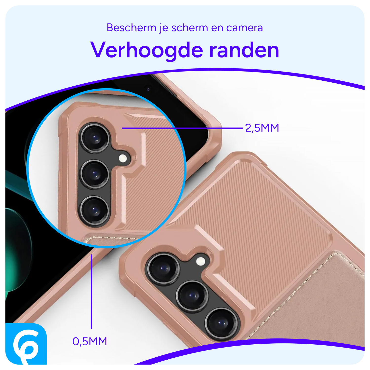 Samsung Galaxy S24 FE 3 in 1 Back Cover Portemonnee Hoesje Roze afbeelding 5