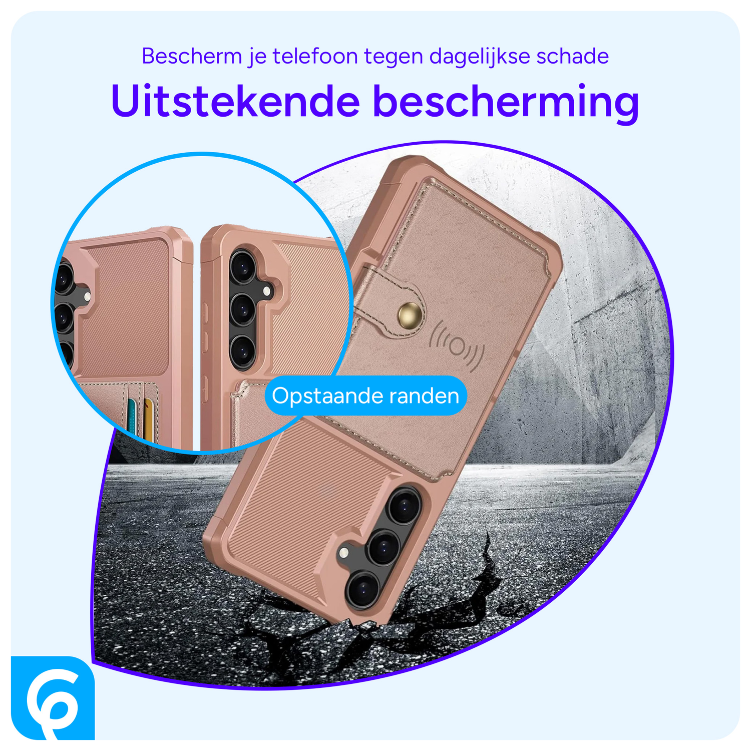Samsung Galaxy S24 FE 3 in 1 Back Cover Portemonnee Hoesje Roze afbeelding 2